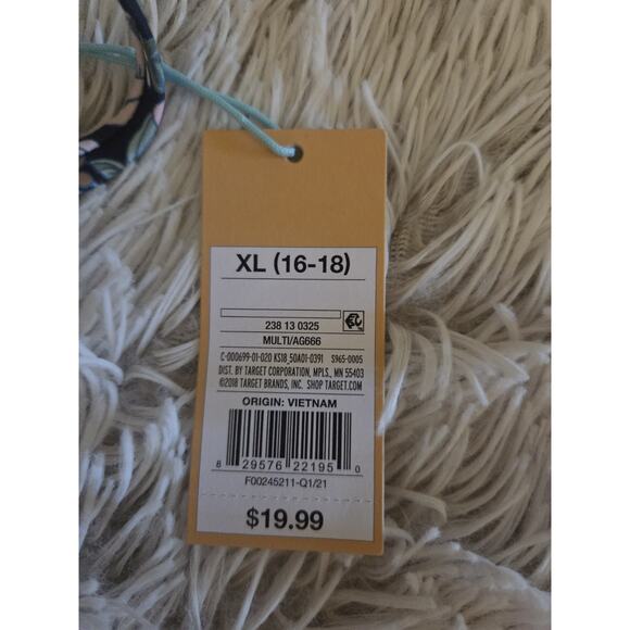 Kona Sol Bikini Top Multi color Floral Keyhole Front Padded Size XL 16-18 New - Picture 12 of 12